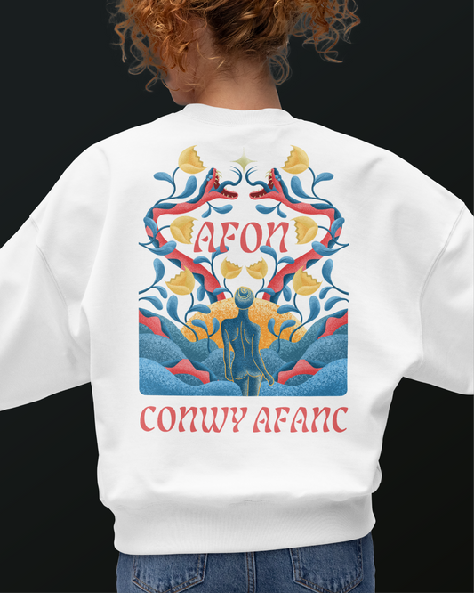 Afon Conwy Afanc Jumper - Folk Edition (White)